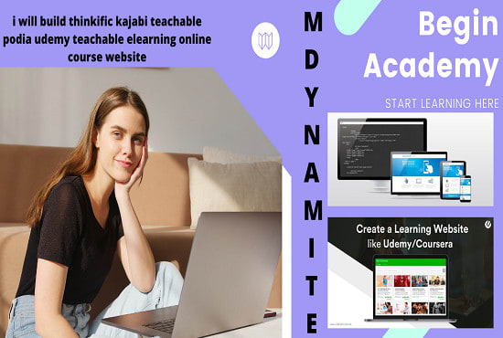 I will build thinkific kajabi teachable udemy teachable elearning online course website