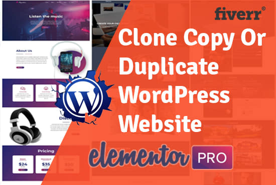 I will clone, copy, wordpress website design using elementor pro