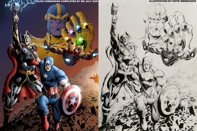 I will color your comic book artwork and cartoons