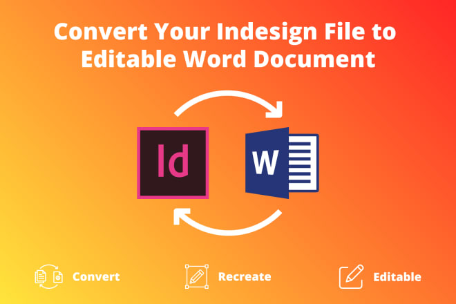 I will convert indesign file to ms word