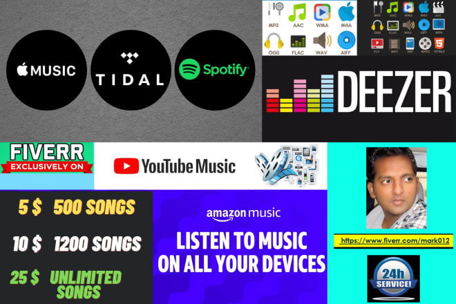 I will convert music or audio from spotify tidal or deezer apple