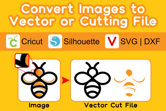 I will convert your image or drawing to cutting file cricut, silhouette, svg or dxf