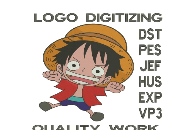 I will convert your logo into embroidery digitizing dst pes 3d puff in 1 hour