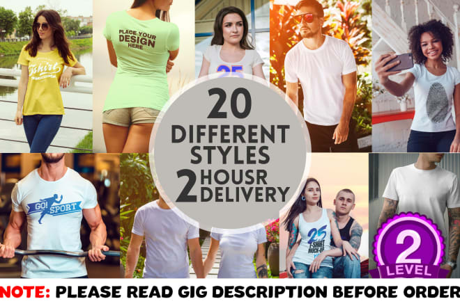 I will create 110 different realistic t shirt mock up mockup