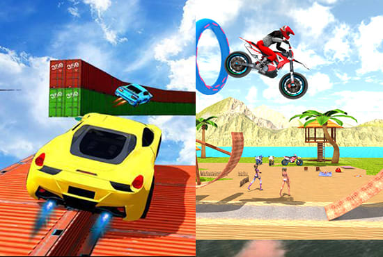 I will create 3d bike and car stunt game in unity3d