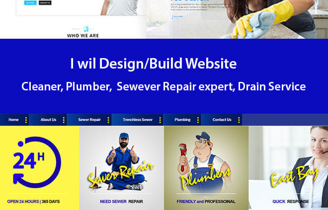 I will create cleaner, plumber, electrician, handyman website