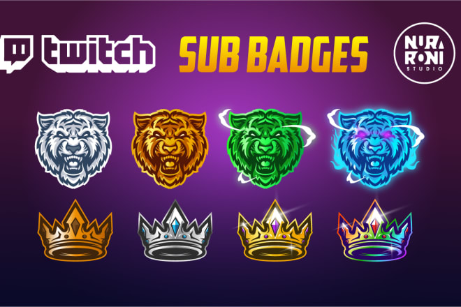 I will create custom twitch sub badges or emotes
