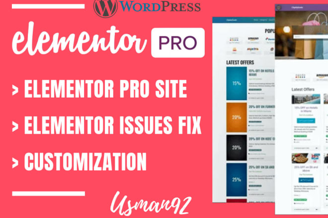 I will create elementor pro wordpress site and fix issues