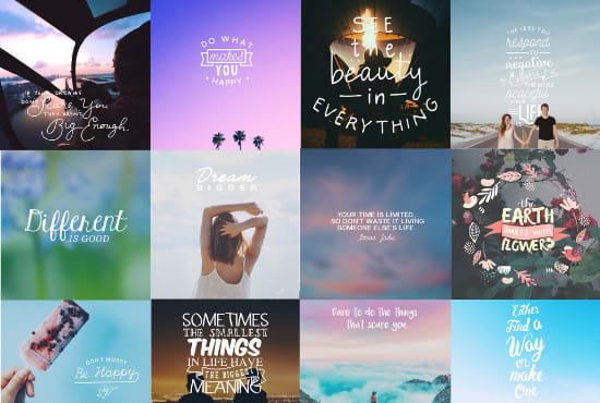 I will create inspirational typography image quotes with your logo