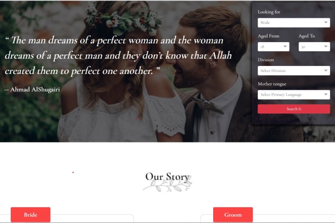 I will create new or give ready made matrimony website with support