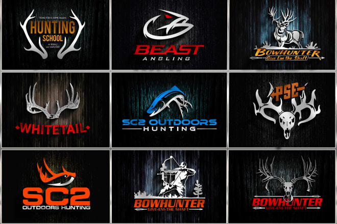 I will create outdoor fishing and hunting,mountain logo