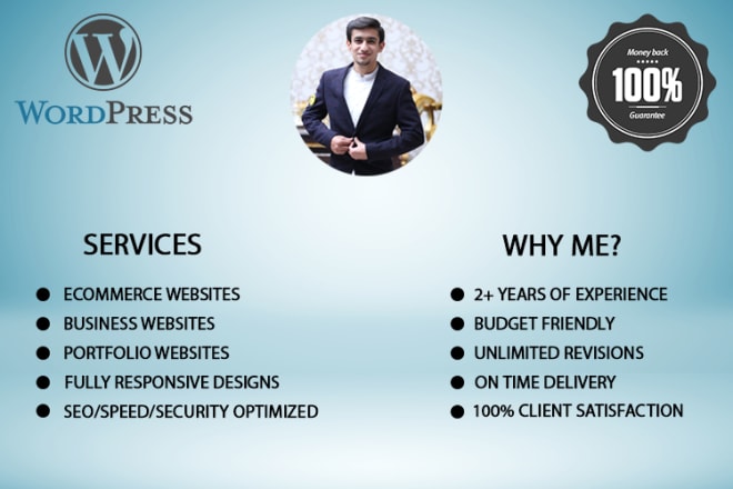 I will create professional wordpress website