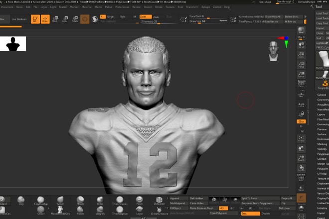 I will create realistic detailed bust portrait head for 3d printing