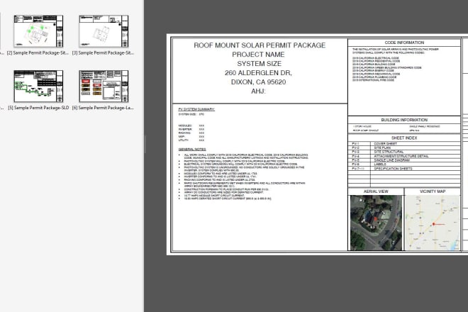 I will create residential solar permit package