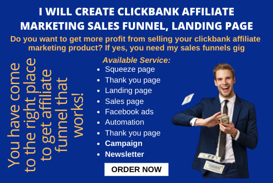 I will create sales funnel with google ads for clickbank affiliate marketing