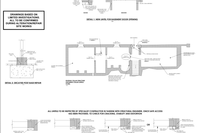 I will create structural and architectural drawings and details