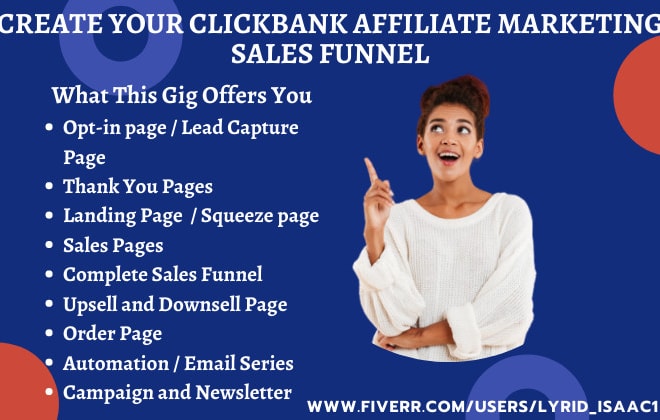 I will create your clickbank affiliate marketing sales funnel