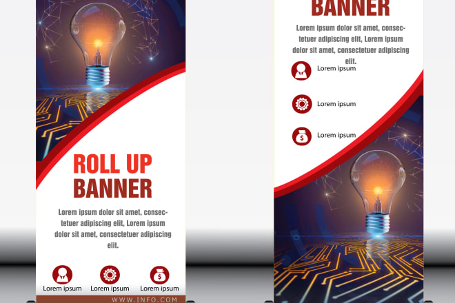 I will creative roll up banner, pop up banner, banner ads