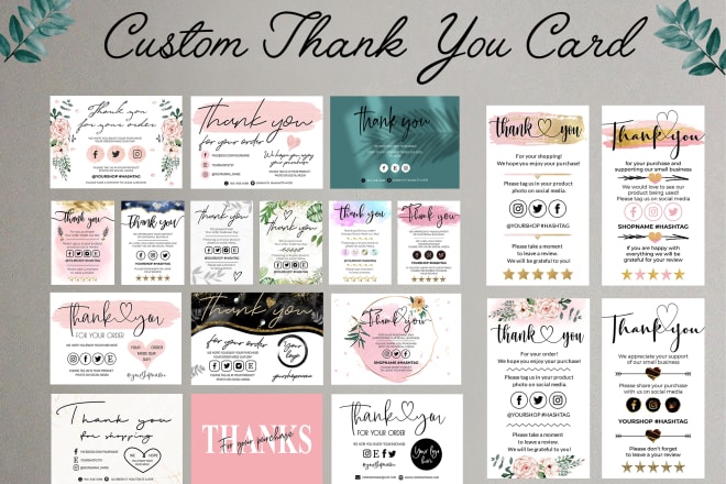 I will custom amazon business thank you card
