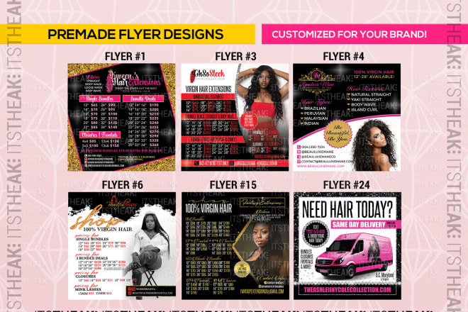 I will customize a premade bundle flyer for your hair extension business
