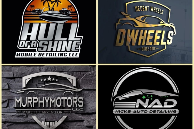 I will design 2d 3d auto detailing and automotive wash logo