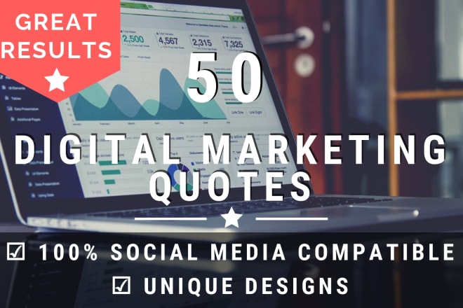 I will design 50 digital marketing quotes with your logo