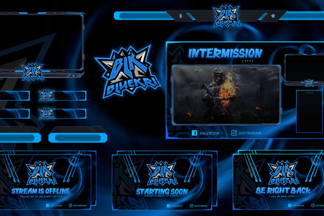 I will design a professional animated twitch overlay