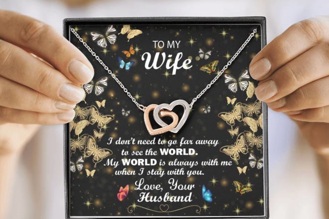 I will design a unique shineon jewelry message card for you