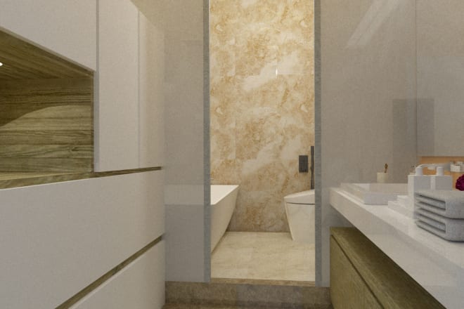 I will design and drawing bathroom