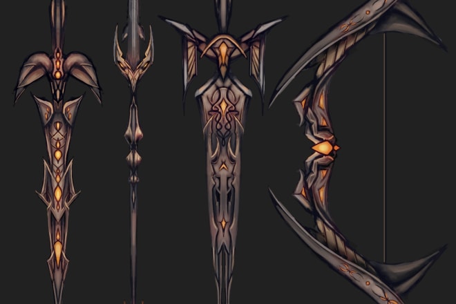 I will design beautiful weapons for your game
