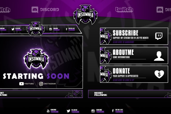 I will design best twitch overlay for your stream