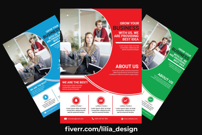 I will design business flyer banner brochure leaflet logo letterhead