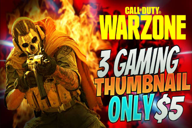 I will design call of duty warzone warfare cold war gaming thumbnail