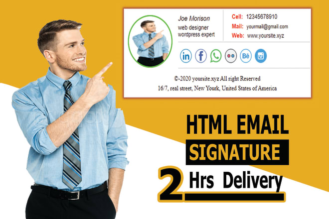 I will design clickable html email signature, html email template, newsletter design