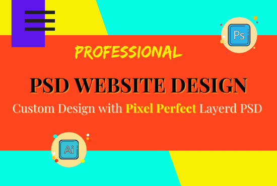 I will design creative PSD website design or photoshop web template or landing page