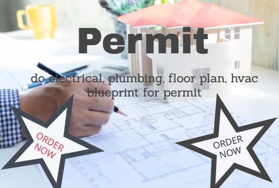 I will design electrical, plumbing, floor plan blueprint for permit