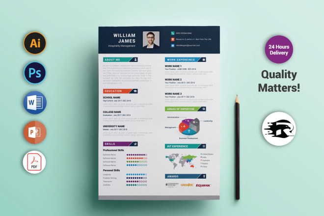 I will design eye catching and unique infographic resume