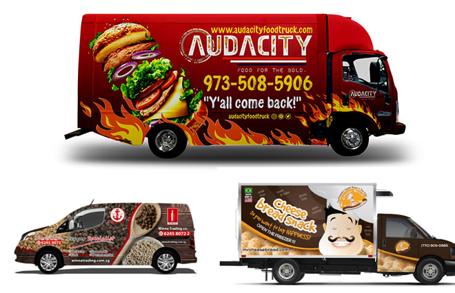 I will design food truck trailer van wrap