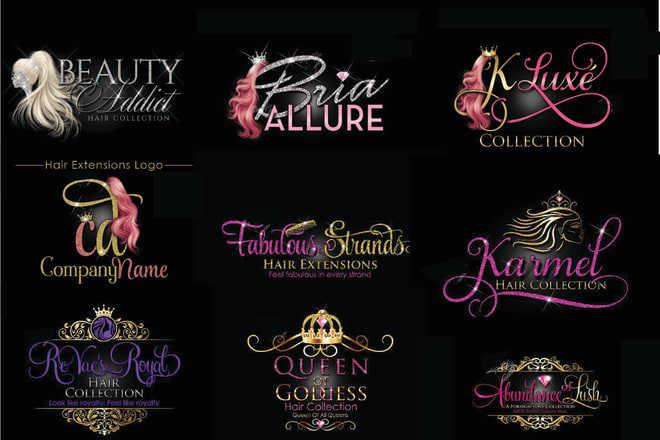 I will design hair and eyelash extension salon logo