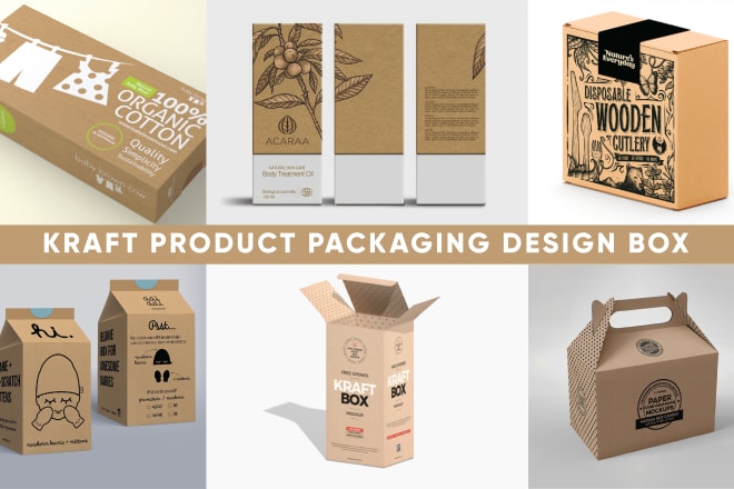 I will design kraft box packaging design