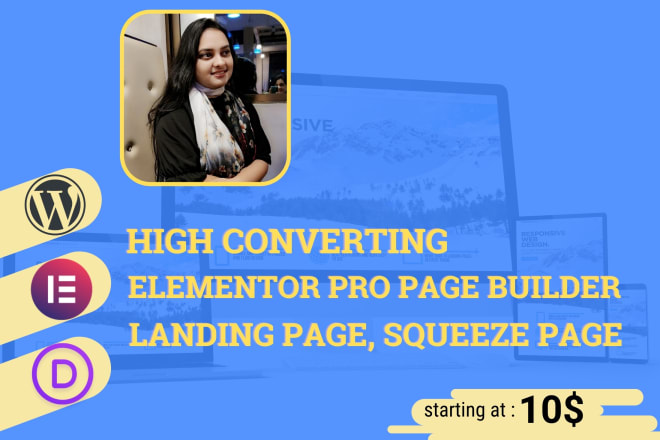 I will design landing page squeeze page using elementor, swipe page