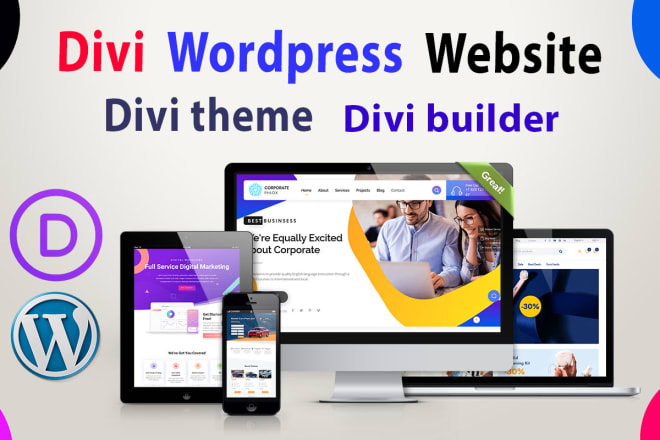 I will design modern divi wordpress website by divi theme or divi builder