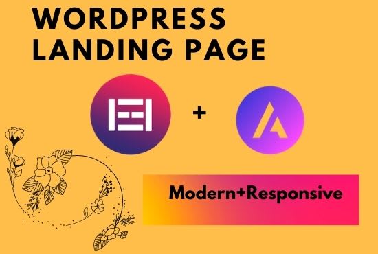 I will design modren wordpress landing page using elementor pro and astra pro