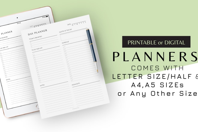 I will design printable planner, calendar or journal