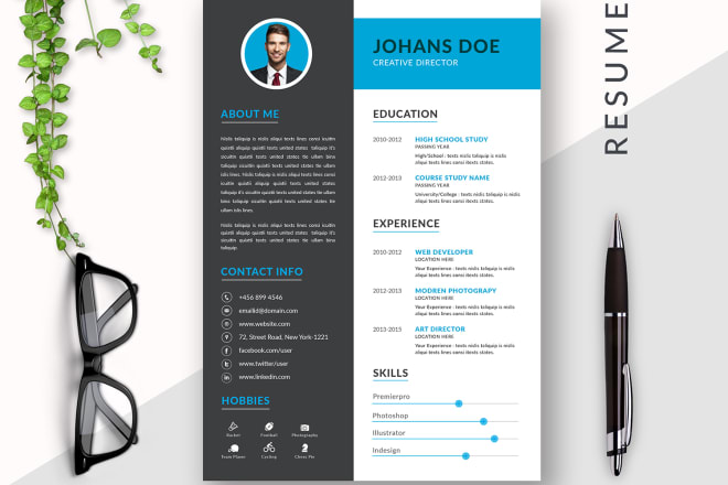I will design professional cv, infographic resume and cover letter