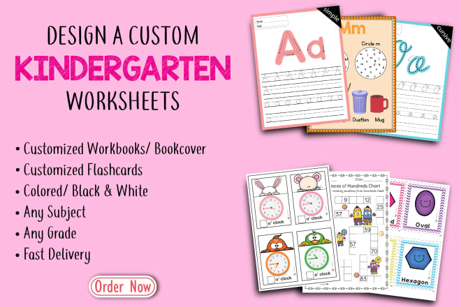 I will design professional kindergarten worksheets of any grade