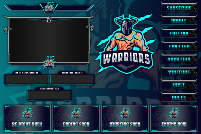 I will design professional twitch overlay, screens and mascot logo