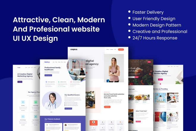 I will design professional website UI UX and landing page ui design xd, figma