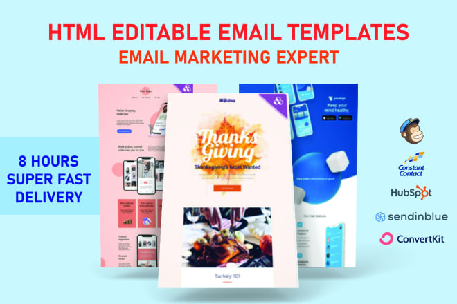 I will design responsive mailchimp html email templates newsletters