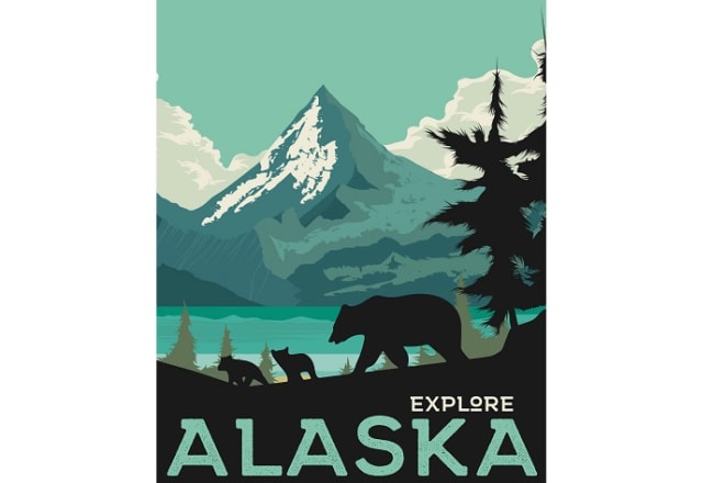 I will design retro vintage poster for outdoor adventure travel